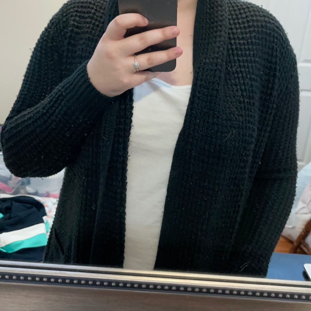 Black knitted cardigan